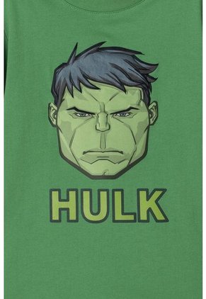 Camiseta De Hulk Manga Corta Verde Para Niño 14