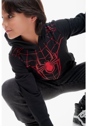 Buzo De Spider-man Con Capucha Negro Para Niño 10