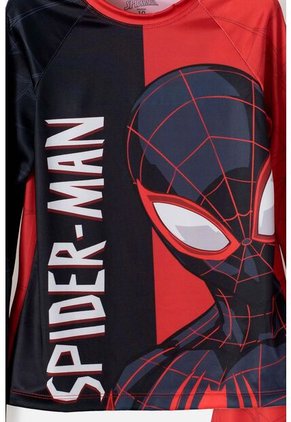 Conjunto De Baño Spider-man Rojo Y Negro Manga Larga Para Niño 12