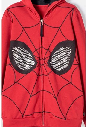 Buzo De Spider-man Cerrado Rojo Y Negro Para Niño 6