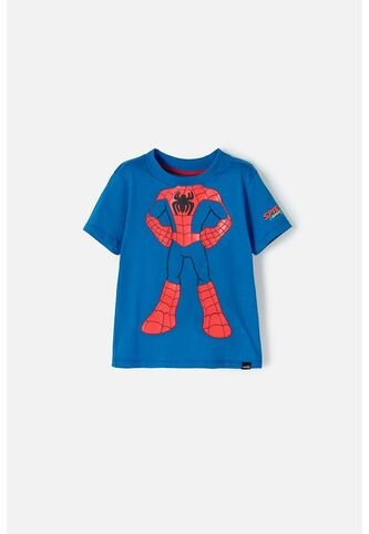 Camiseta De Spidey And His Amazing Friends Azul Manga Corta Para Niño 2T A 5T 3T Marvel