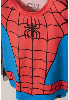 Pijama De Spider- Man Azul, Roja Y Negra De Manga Larga Para Niño 2T A 5T 2T