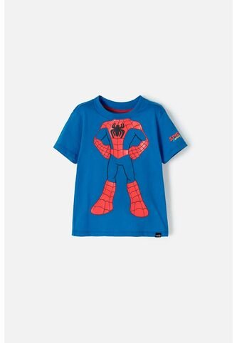 Camiseta De Spidey And His Amazing Friends Azul Manga Corta Para Niño 2T A 5T 3T Marvel
