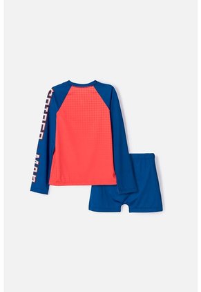 Conjunto De Baño De Spider-man Manga Larga Rojo Y Azul Para Niño 10