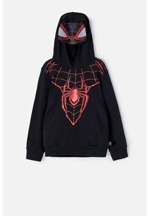 Buzo De Spider-man Con Capucha Negro Para Niño 12