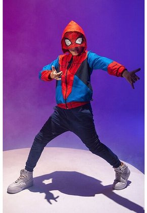 Buzo De Spider-man Abierto Rojo Y Azul Para Niño 8
