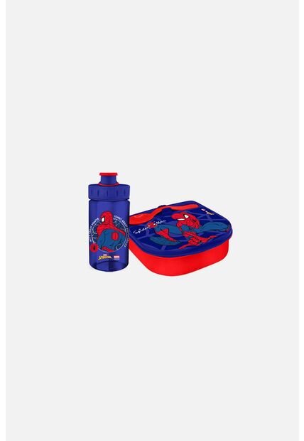 Set De Porta, Cubierto Y Botella Spider-man Para Niño U