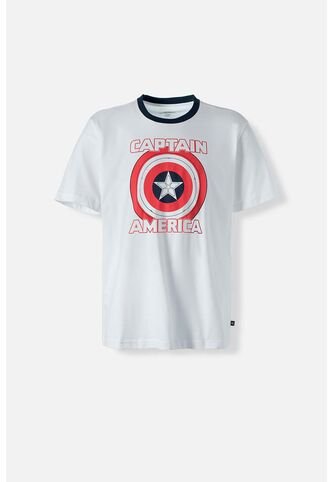 Camiseta Del Capitán América Regular Fit Para Hombre L Marvel