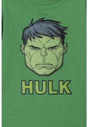 Camiseta De Hulk Manga Corta Verde Para Niño 6