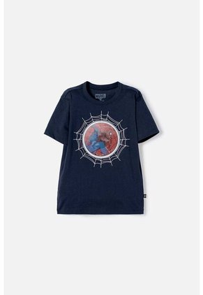 Camiseta De Spider-man Manga Corta Azul Para Niño 12