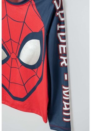 Conjunto De Baño De Spider-man Manga Larga Rojo Y Azul Para Niño 8