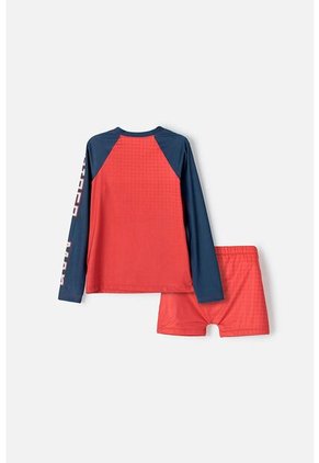 Conjunto De Baño De Spider-man Manga Larga Rojo Y Azul Para Niño 8