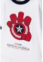 Camiseta Del Capitán América Blanca, Azul Oscura Y Roja De Manga Corta Para Niño 6 de Marvel