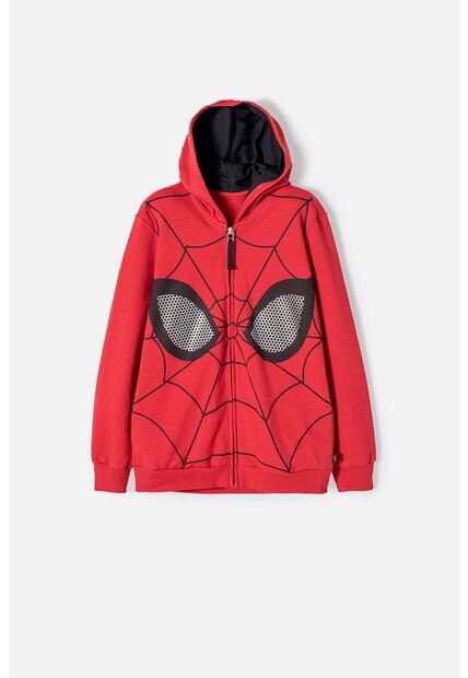 Buzo De Spider-man Cerrado Rojo Y Negro Para Niño 12
