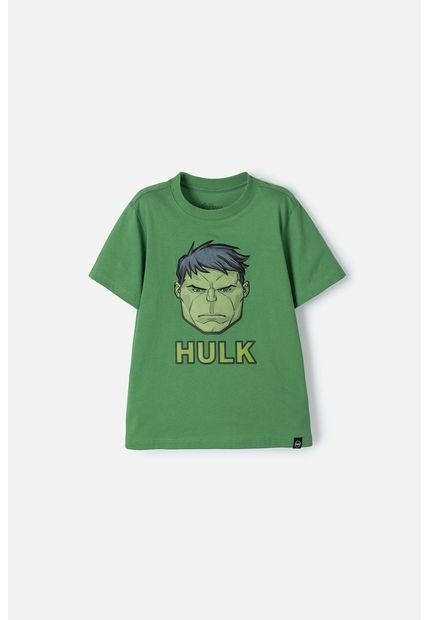 Camiseta De Hulk Manga Corta Verde Para Niño 10