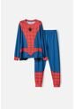Pijama De Spider-man Azul, Roja Y Negra Manga Larga Para Niño 8 de Marvel