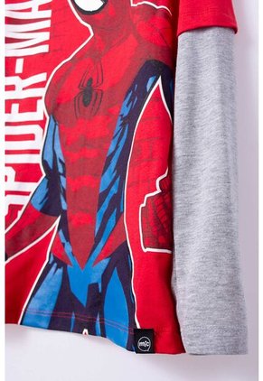 Camiseta De Spider-man Manga Larga Roja Para Niño 12
