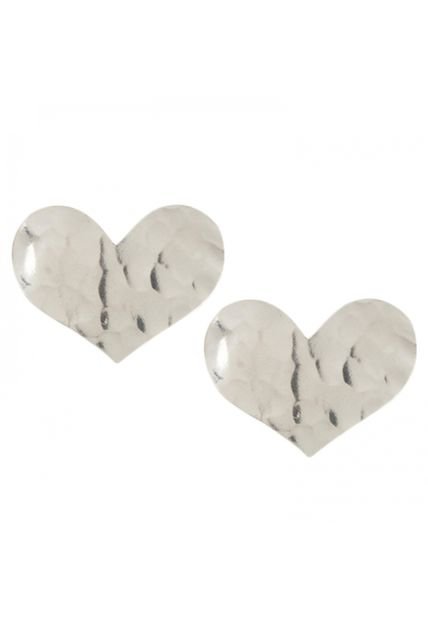 Aretes  Mary Corazón Plateado