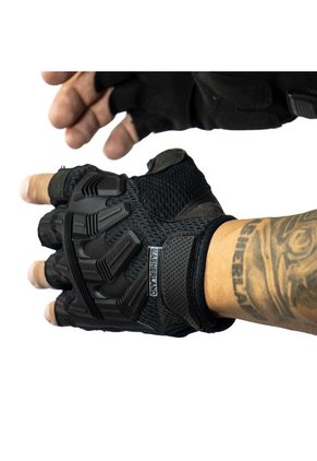 Guantes Medio Dedo Tácticos Negros Para Hombre Masherland
