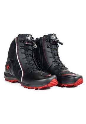 Bota Motera Biker Motociclista Negro/Rojo Masherland 851 2.0