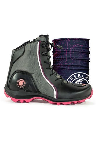 Bota Para Moto Fucsia Masherland® 851 + Cuello Protector Masherland
