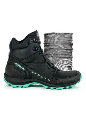 Botas Outdoor Negro - Menta Masherland Trek + Cuello Protector