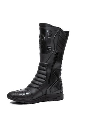 Bota Para Moto Negro - Blanco Masherland Mb1 Bikerland + Cuello Protector