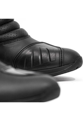 Bota Para Moto Negro - Blanco Masherland Mb1 Bikerland + Cuello Protector