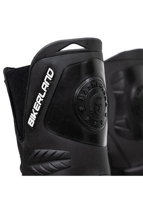 Bota Para Moto Negro - Blanco Masherland Mb1 Bikerland + Cuello Protector