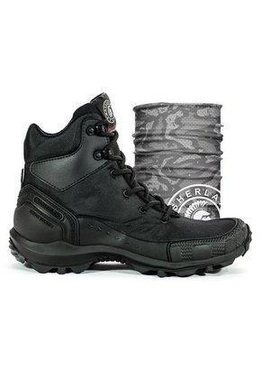 Botas Outdoor Negro Masherland Trek + Cuello Protector