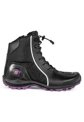 Bota Motera Biker Motociclista Negro/Morado Masherland 851 2.0