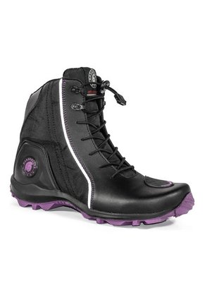 Bota Motera Biker Motociclista Negro/Morado Masherland 851 2.0