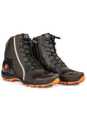Bota Motera Biker Motociclista Café/Naranja Masherland 851 2.0