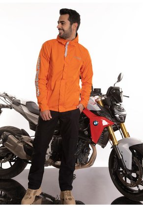 Chaqueta Biker Impermeable Reflectiva Naranja Masherland
