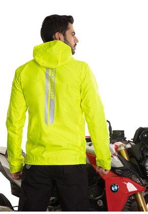 Chaqueta Biker Impermeable Reflectiva Verde Masherland