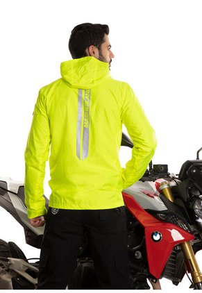 Chaqueta Biker Impermeable Reflectiva Verde Masherland