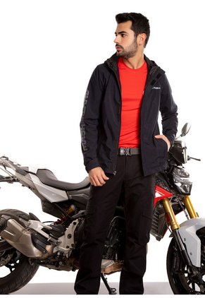 Chaqueta Biker Impermeable Reflectiva Azul Oscuro Masherland