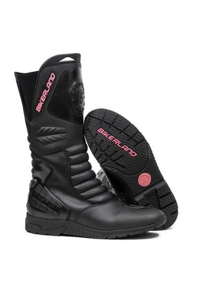 Bota Para Motera , Motociclista , Biker Negro Fucsia Masherland Mb1