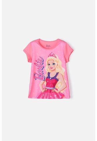 Camiseta De Barbie Manga Corta Rosa Para Niña 4 MATTEL