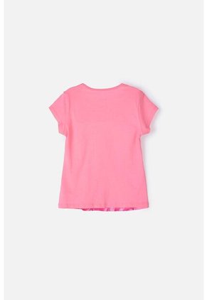 Camiseta De Barbie Manga Corta Rosa Para Niña 4