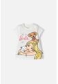 Camiseta De Barbie Manga Corta Marfil Para Niña 12 de MATTEL