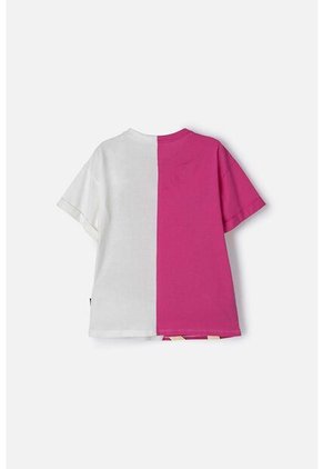 Camiseta De Barbie Fucsia Y Marfil Con Apliques De Mirella Para Niña 10