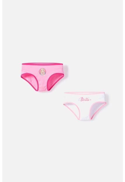 Pack X2 Panties  De Barbie Rosado Estampado Para Niña 4