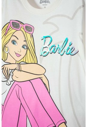 Camiseta De Barbie Marfil Estampada Para Niña 8