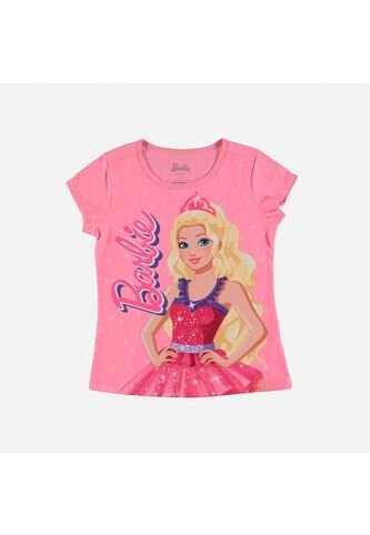 Camiseta De Barbie Manga Corta Rosa Para Niña 4 MATTEL