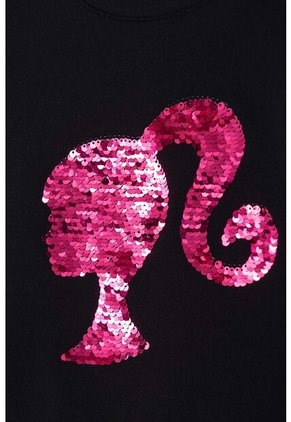 Buzo De Barbie Cuello Redondo Negro Para Niña 12