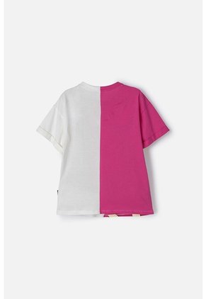 Camiseta De Barbie Fucsia Y Marfil Con Apliques De Mirella Para Niña 4
