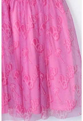 Vestido De Barbie Rosado Con Tul Para Niña 4