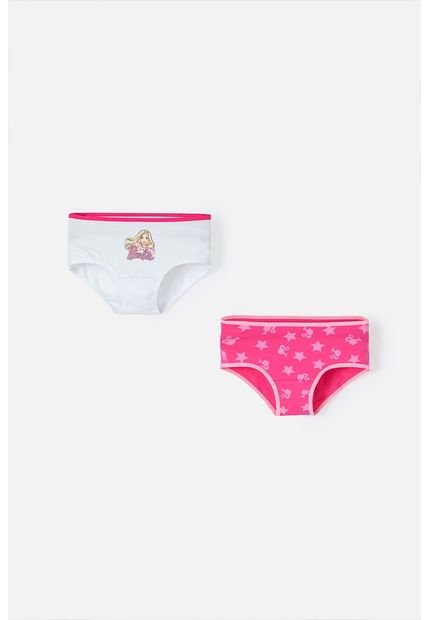 Pack X2 Panties De Barbie Blanco Y Fucsia Para Niña 8