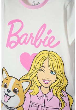 Pijama De Barbie Rosada De Manga Corta Para Niña 4